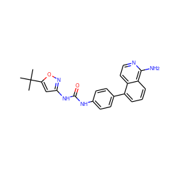 CC(C)(C)c1cc(NC(=O)Nc2ccc(-c3cccc4c(N)nccc34)cc2)no1 ZINC000095920970