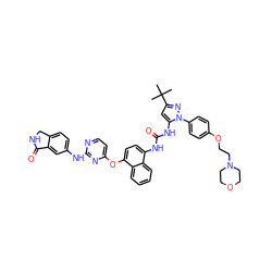 CC(C)(C)c1cc(NC(=O)Nc2ccc(Oc3ccnc(Nc4ccc5c(c4)C(=O)NC5)n3)c3ccccc23)n(-c2ccc(OCCN3CCOCC3)cc2)n1 ZINC000211064676