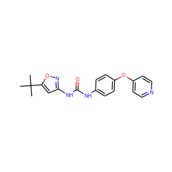 CC(C)(C)c1cc(NC(=O)Nc2ccc(Oc3ccncc3)cc2)no1 ZINC000000602848