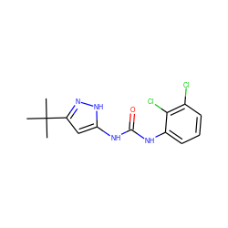 CC(C)(C)c1cc(NC(=O)Nc2cccc(Cl)c2Cl)[nH]n1 ZINC000004617906