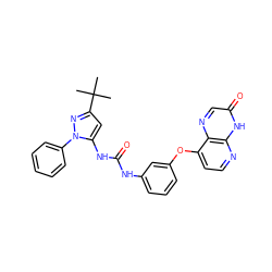 CC(C)(C)c1cc(NC(=O)Nc2cccc(Oc3ccnc4[nH]c(=O)cnc34)c2)n(-c2ccccc2)n1 ZINC000058563665