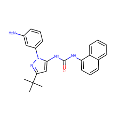 CC(C)(C)c1cc(NC(=O)Nc2cccc3ccccc23)n(-c2cccc(N)c2)n1 ZINC000039715801