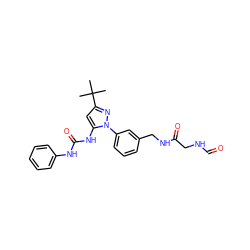 CC(C)(C)c1cc(NC(=O)Nc2ccccc2)n(-c2cccc(CNC(=O)CNC=O)c2)n1 ZINC000058534737