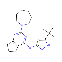 CC(C)(C)c1cc(Nc2nc(N3CCCCCC3)nc3c2CCC3)n[nH]1 ZINC000299861057