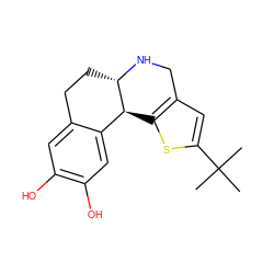 CC(C)(C)c1cc2c(s1)[C@H]1c3cc(O)c(O)cc3CC[C@@H]1NC2 ZINC000013762018