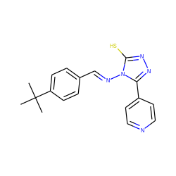 CC(C)(C)c1ccc(/C=N/n2c(S)nnc2-c2ccncc2)cc1 ZINC000001246935