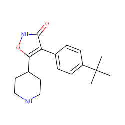 CC(C)(C)c1ccc(-c2c(C3CCNCC3)o[nH]c2=O)cc1 ZINC000036088336