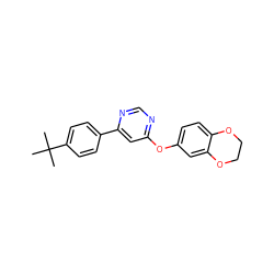 CC(C)(C)c1ccc(-c2cc(Oc3ccc4c(c3)OCCO4)ncn2)cc1 ZINC000014974047