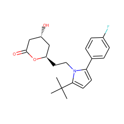 CC(C)(C)c1ccc(-c2ccc(F)cc2)n1CC[C@@H]1C[C@@H](O)CC(=O)O1 ZINC000026833587