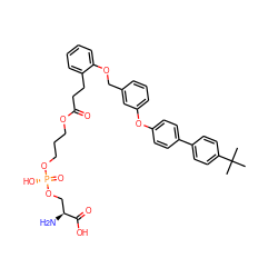 CC(C)(C)c1ccc(-c2ccc(Oc3cccc(COc4ccccc4CCC(=O)OCCCO[P@](=O)(O)OC[C@H](N)C(=O)O)c3)cc2)cc1 ZINC001772573440