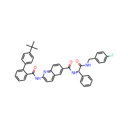 CC(C)(C)c1ccc(-c2ccccc2C(=O)Nc2ccc3cc(C(=O)N[C@H](C(=O)NCc4ccc(F)cc4)c4ccccc4)ccc3n2)cc1 ZINC000095560399