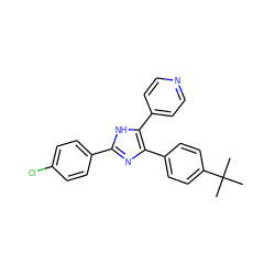 CC(C)(C)c1ccc(-c2nc(-c3ccc(Cl)cc3)[nH]c2-c2ccncc2)cc1 ZINC000002004380