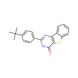 CC(C)(C)c1ccc(-c2nc3c(sc4ccccc43)c(=O)[nH]2)cc1 ZINC000299832401