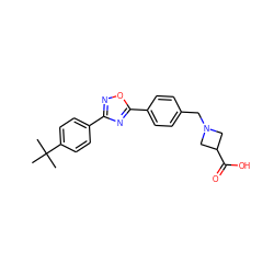 CC(C)(C)c1ccc(-c2noc(-c3ccc(CN4CC(C(=O)O)C4)cc3)n2)cc1 ZINC000013673878