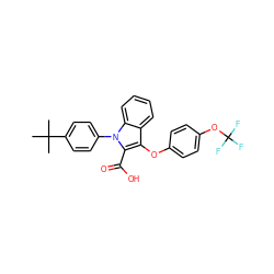 CC(C)(C)c1ccc(-n2c(C(=O)O)c(Oc3ccc(OC(F)(F)F)cc3)c3ccccc32)cc1 ZINC000028526218