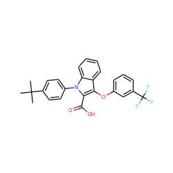 CC(C)(C)c1ccc(-n2c(C(=O)O)c(Oc3cccc(C(F)(F)F)c3)c3ccccc32)cc1 ZINC000028526217