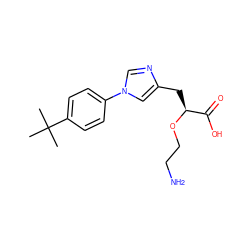 CC(C)(C)c1ccc(-n2cnc(C[C@H](OCCN)C(=O)O)c2)cc1 ZINC000045337357