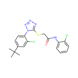 CC(C)(C)c1ccc(-n2nnnc2SCC(=O)Nc2ccccc2Cl)c(Cl)c1 ZINC000028705109