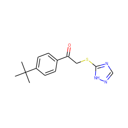 CC(C)(C)c1ccc(C(=O)CSc2ncn[nH]2)cc1 ZINC000005736684