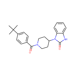 CC(C)(C)c1ccc(C(=O)N2CCC(n3c(=O)[nH]c4ccccc43)CC2)cc1 ZINC000028955417