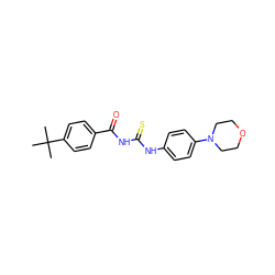 CC(C)(C)c1ccc(C(=O)NC(=S)Nc2ccc(N3CCOCC3)cc2)cc1 ZINC000001004438