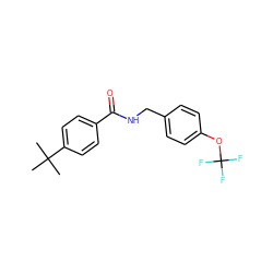 CC(C)(C)c1ccc(C(=O)NCc2ccc(OC(F)(F)F)cc2)cc1 ZINC001349452177