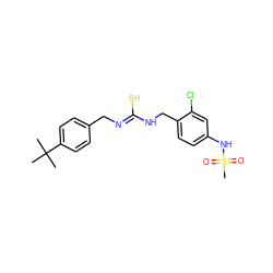 CC(C)(C)c1ccc(C/N=C(\S)NCc2ccc(NS(C)(=O)=O)cc2Cl)cc1 ZINC000028464812