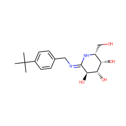 CC(C)(C)c1ccc(C/N=C2\N[C@H](CO)[C@H](O)[C@H](O)[C@H]2O)cc1 ZINC000299821585