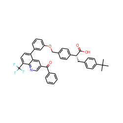 CC(C)(C)c1ccc(C[C@@H](C(=O)O)c2ccc(COc3cccc(-c4ccc(C(F)(F)F)c5ncc(C(=O)c6ccccc6)cc45)c3)cc2)cc1 ZINC000028978728