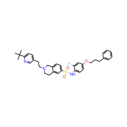 CC(C)(C)c1ccc(CCN2CCc3cc(S(=O)(=O)Nc4ccc(OCCCc5ccccc5)cc4F)ccc3C2)cn1 ZINC000261157475