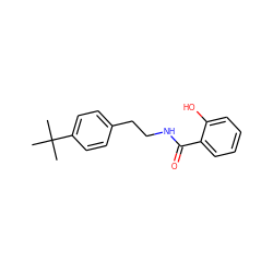 CC(C)(C)c1ccc(CCNC(=O)c2ccccc2O)cc1 ZINC001625541529