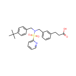 CC(C)(C)c1ccc(CN(Cc2cccc(CCC(=O)O)c2)S(=O)(=O)c2ccccn2)cc1 ZINC000043120000