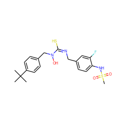 CC(C)(C)c1ccc(CN(O)/C(S)=N\Cc2ccc(NS(C)(=O)=O)c(F)c2)cc1 ZINC000028462075