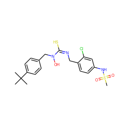 CC(C)(C)c1ccc(CN(O)/C(S)=N\Cc2ccc(NS(C)(=O)=O)cc2Cl)cc1 ZINC000028465009