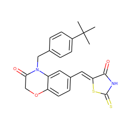 CC(C)(C)c1ccc(CN2C(=O)COc3ccc(/C=C4\SC(=S)NC4=O)cc32)cc1 ZINC000028883190