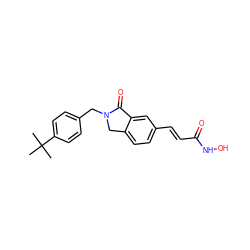 CC(C)(C)c1ccc(CN2Cc3ccc(/C=C/C(=O)NO)cc3C2=O)cc1 ZINC000028951908