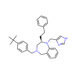 CC(C)(C)c1ccc(CN2Cc3ccccc3N(Cc3c[nH]cn3)[C@H](CCc3ccccc3)C2)cc1 ZINC000025984350