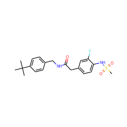 CC(C)(C)c1ccc(CNC(=O)Cc2ccc(NS(C)(=O)=O)c(F)c2)cc1 ZINC000028455410