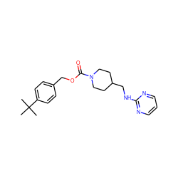 CC(C)(C)c1ccc(COC(=O)N2CCC(CNc3ncccn3)CC2)cc1 ZINC000035259177