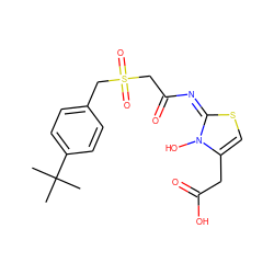 CC(C)(C)c1ccc(CS(=O)(=O)CC(=O)/N=c2/scc(CC(=O)O)n2O)cc1 ZINC000040410832