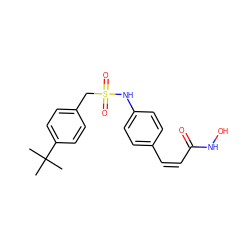 CC(C)(C)c1ccc(CS(=O)(=O)Nc2ccc(/C=C\C(=O)NO)cc2)cc1 ZINC000103208613