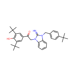 CC(C)(C)c1ccc(Cn2c(=N)n(CC(=O)c3cc(C(C)(C)C)c(O)c(C(C)(C)C)c3)c3ccccc32)cc1 ZINC000026721240