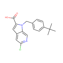 CC(C)(C)c1ccc(Cn2c(C(=O)O)cc3cc(Cl)ncc32)cc1 ZINC000653914333