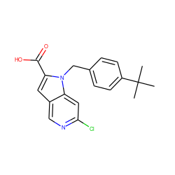 CC(C)(C)c1ccc(Cn2c(C(=O)O)cc3cnc(Cl)cc32)cc1 ZINC000653869545