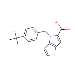 CC(C)(C)c1ccc(Cn2c(C(=O)O)cc3sccc32)cc1 ZINC000001350586