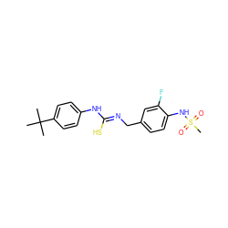 CC(C)(C)c1ccc(N/C(S)=N/Cc2ccc(NS(C)(=O)=O)c(F)c2)cc1 ZINC000013672848