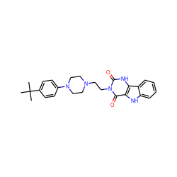 CC(C)(C)c1ccc(N2CCN(CCn3c(=O)[nH]c4c([nH]c5ccccc54)c3=O)CC2)cc1 ZINC000013523136