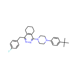 CC(C)(C)c1ccc(N2CCN(c3nnc(Cc4ccc(F)cc4)c4c3CCCC4)CC2)cc1 ZINC000201145829