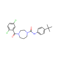 CC(C)(C)c1ccc(NC(=O)N2CCCN(C(=O)c3cc(Cl)ccc3Cl)CC2)cc1 ZINC000071319349