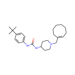 CC(C)(C)c1ccc(NC(=O)NC2CCN(CC3=CCCCCCC3)CC2)cc1 ZINC000028708517